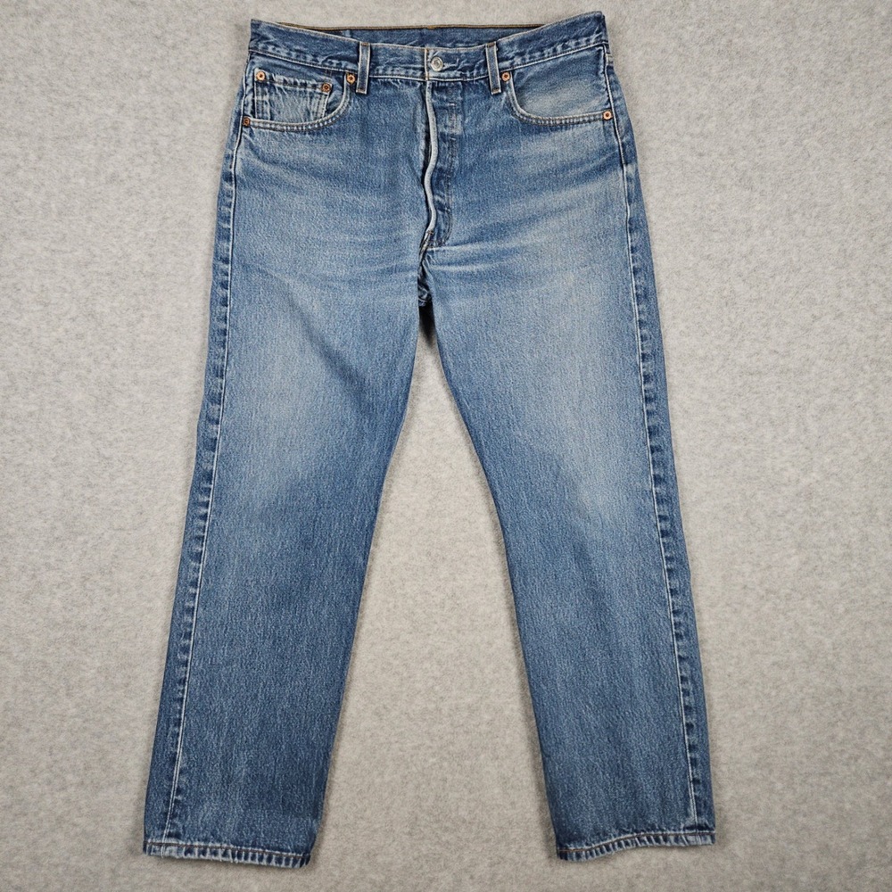 Vintage Levi's Mens 35x30 Blue Jeans 501 Straight Leg Button Fly Denim 12/2021
